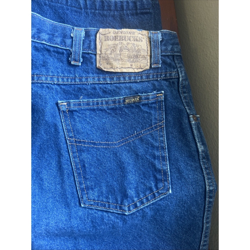 Sears Roebucks Western Wear Dark Blue Denim Jeans 42 X 29 Vintage Genuine